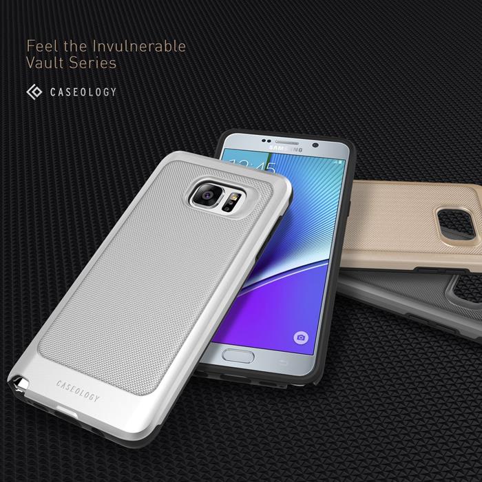 UTGATT5 - Caseology Vault Skal till Samsung Galaxy Note 5 - Silver